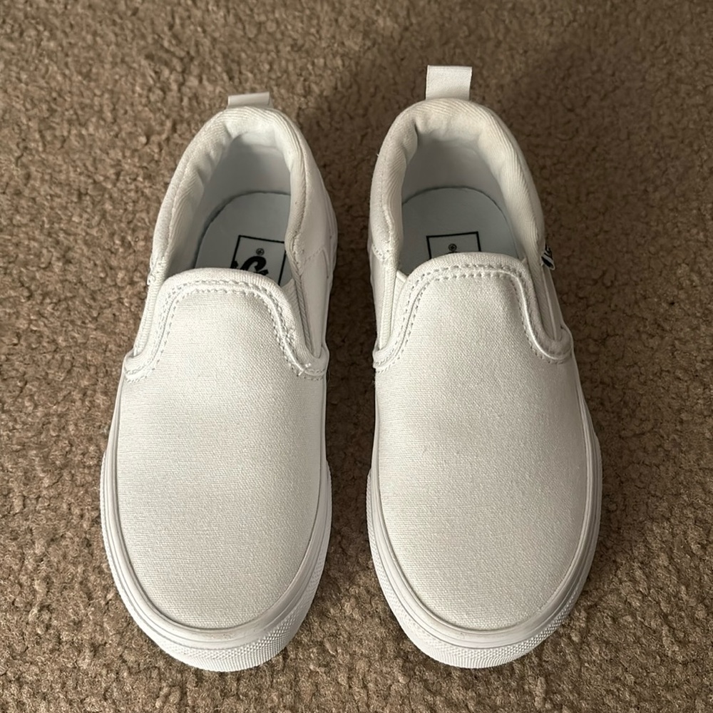 Vans Kids White Slip-On Sneakers
